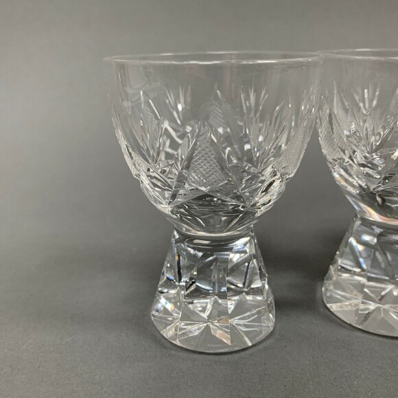 Vintage EAPG Clear Glass Shot Glass Glasses or Egg Holders Cuts 3 1/8" Lot of 3 - Picture 4 of 8